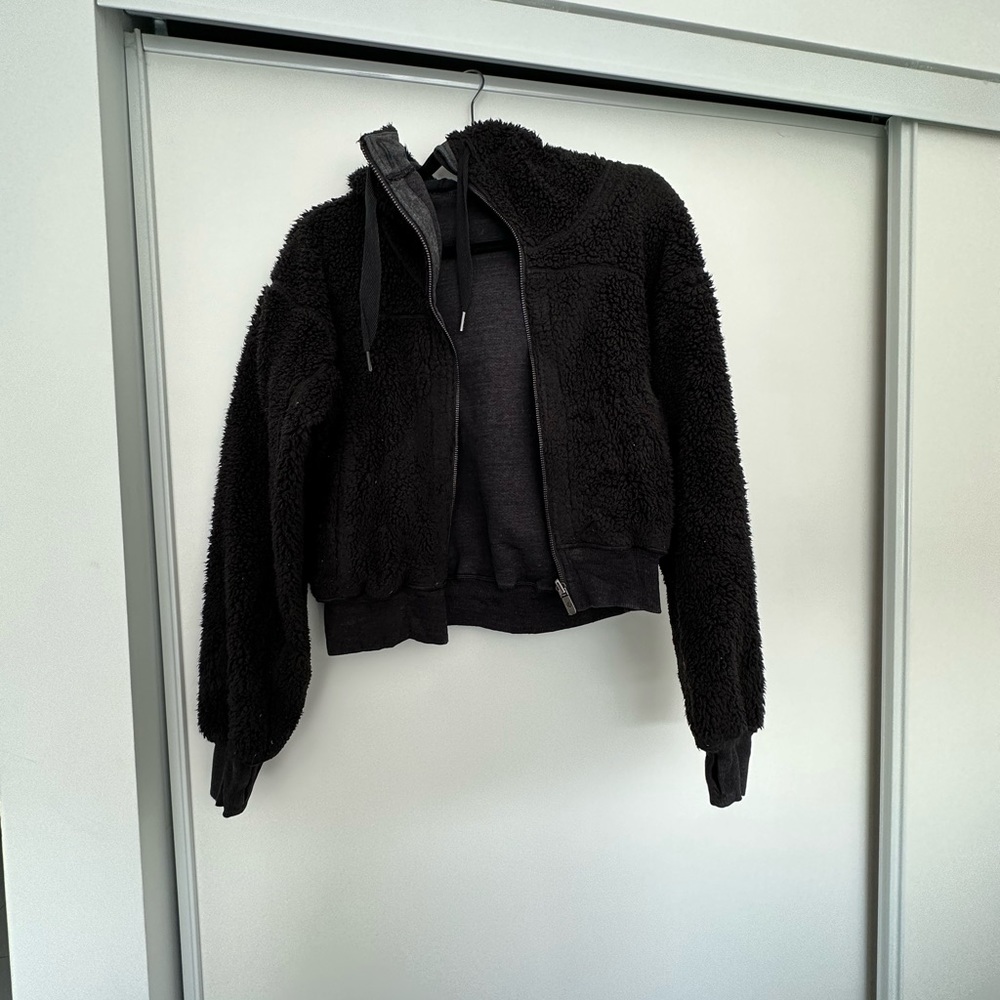 Lululemon furry black zip up. Size 4